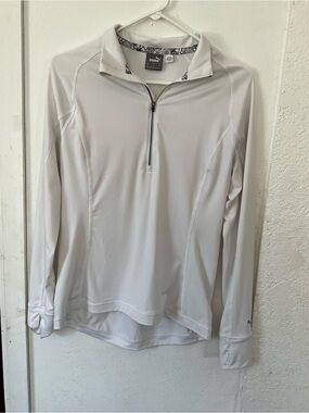 Puma White Full-Zip Performance Jacket with Black Trim